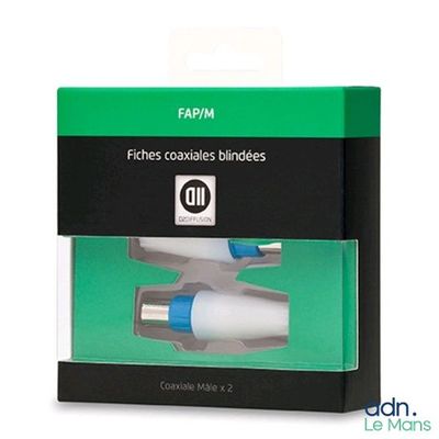 deux brosses à dents blanches et bleues dans une boîte noire