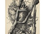 an image of a drawing of a person sitting on top of a tree
