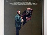 a book with a picture of two men sitting on a chair