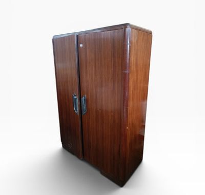 an image of a wooden cabinet with two doors