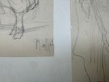 two drawings of a man and a woman standing next to each other