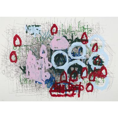 a drawing of a bunch of letters on a white surface