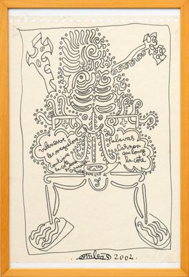 an image of a drawing of a man with a guitar
