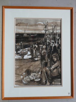 CLOS Michel (1934-2015) – « Attente de nuit sur le port, Mar…