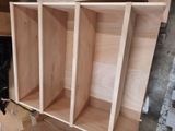 three shelves that are made out of plywood plywood