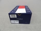 boxed tommy hilfe men ' s shoe box with red, white, and blue stripe