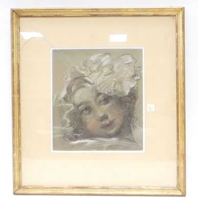 an image of a painting of a child with a flower in her hair