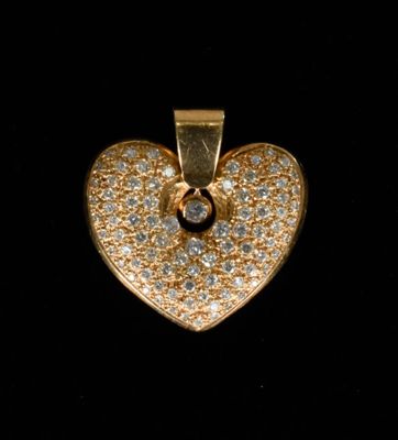 Pendentif Coeur Or Diamants. Pendentif Coeur en or jaune 750…
