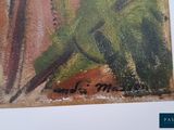 a picture of a painting of a bird on a tree
