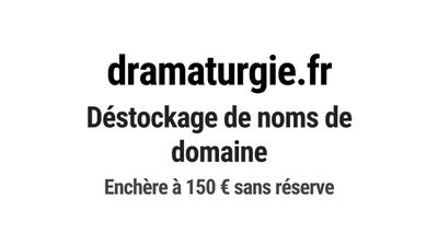 Nom de domaine dramaturgie.fr. Catégorie: Art et culture.