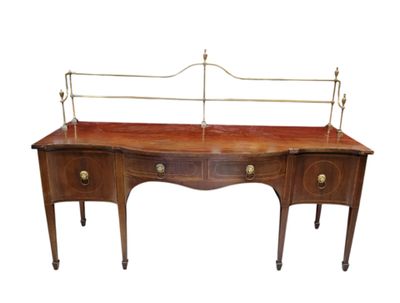 a wooden desk with a metal frame on top of it