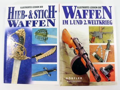 deux livres expliquant comment utiliser un fusil de chasse et un couteau