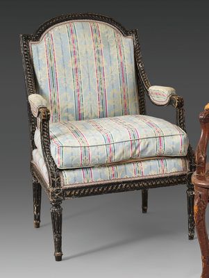 pair of early 20th century carved and upholstered armchairs