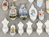 a lot of ceramic figurines that are on the table