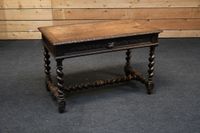Table bureau en bois sculpté ouvrant par deux tiroirs en cei… (photo 4)