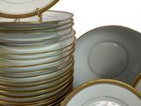 a lot of plates stacked on top of each other