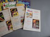 a lot of books that are on the table