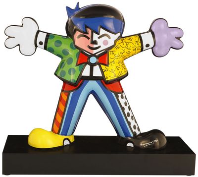 Romero Britto : Sculpture en porcelaine "Hug Boy"