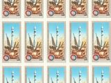 une série de neuf timbres-poste représentant un phare