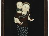 tableau représentant une femme tenant un enfant dans ses bras