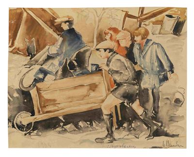 IRINA STENBERG (1905–1985) Collecting Scrap Metal