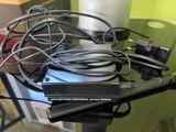 a glass table with a bunch of wires on top of it