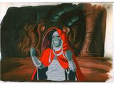 an image of a painting of a woman in a red cloak