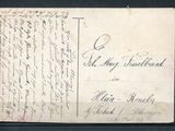 an old postcard with a handwritten message on it