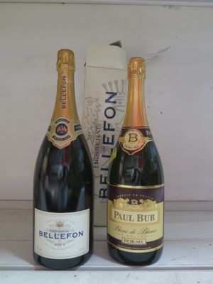 deux bouteilles de vin posées l'une à côté de l'autre sur une table