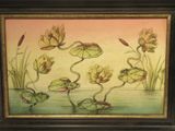 an image of a painting of water lilies in a pond