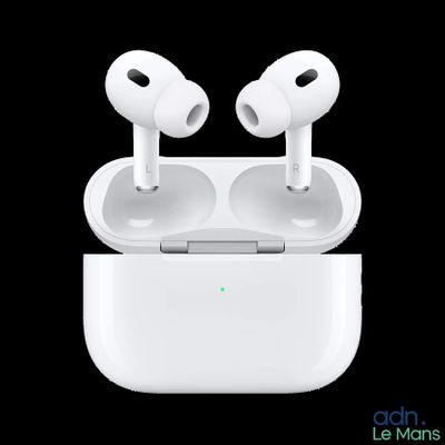une photo d'une paire d'AirPods posée sur un étui Apple pour AirPods