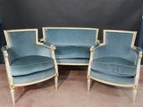 pair of french louis xvi style armchairs