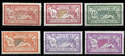 a group of stamps with different colors and designs on them
