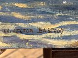 an image of a painting of a person sitting on a bench