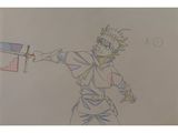 drawing of a man with a sword in his hand pointing at something
