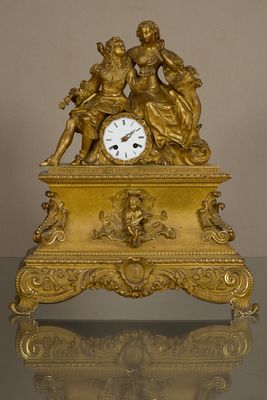 Travail français, époque Restauration Pendule romantique En …