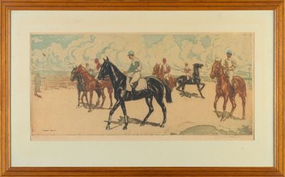 Richard RANFT "Jockey avant la course" , travail anglais, aq…