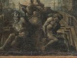 a painting of a man and a woman in a boat