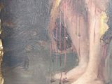 a picture of a painting of a woman in a yellow dress