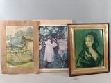 three framed pictures of a woman in a white dress and a woman in a white dress and a woman in a white dress