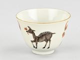 a chinese porcelain bowl with a deer on the side