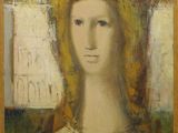 an image of a painting of a woman with a yellow hat
