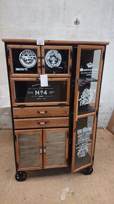 Vaisselier sur roulettes SABIL MAISON ET STYLES- 6 portes 2 …