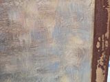 an image of a close up of a painting on a wooden frame