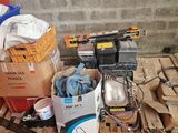 a pile of assorted items sitting on a pallet