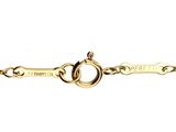 a close up of a gold plated bracelet with a chain on a white background