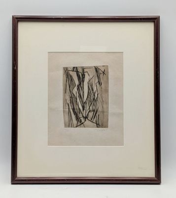 une image représentant un dessin en noir et blanc dans un cadre marron