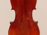 an old violin with a wooden back and a long neck