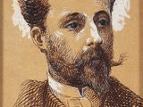 un dessin représentant un homme barbu et moustachu