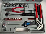 a tool kit that is sitting on a table